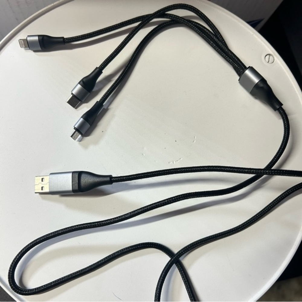 3’ Black USB & Type-C Multi-Connector 3-in-1 Charging Cable